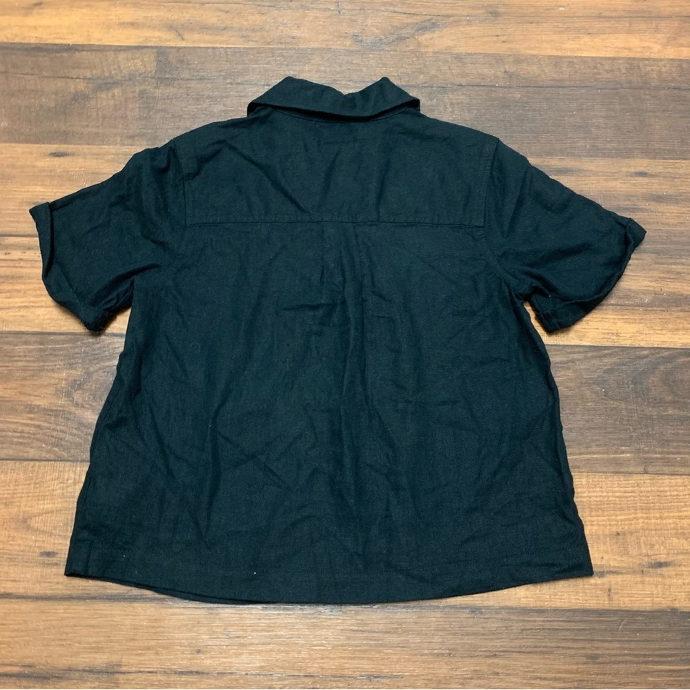 Universal Thread Womens Linen Blend Short Sleeve Black Popover Top XS New - Picture 7 of 8
